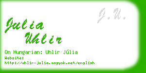 julia uhlir business card